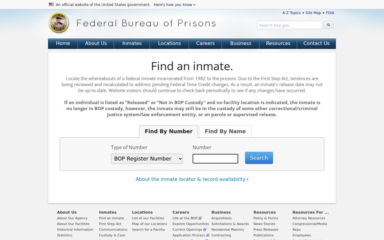 Federal custody search separate from Perry County criminal records