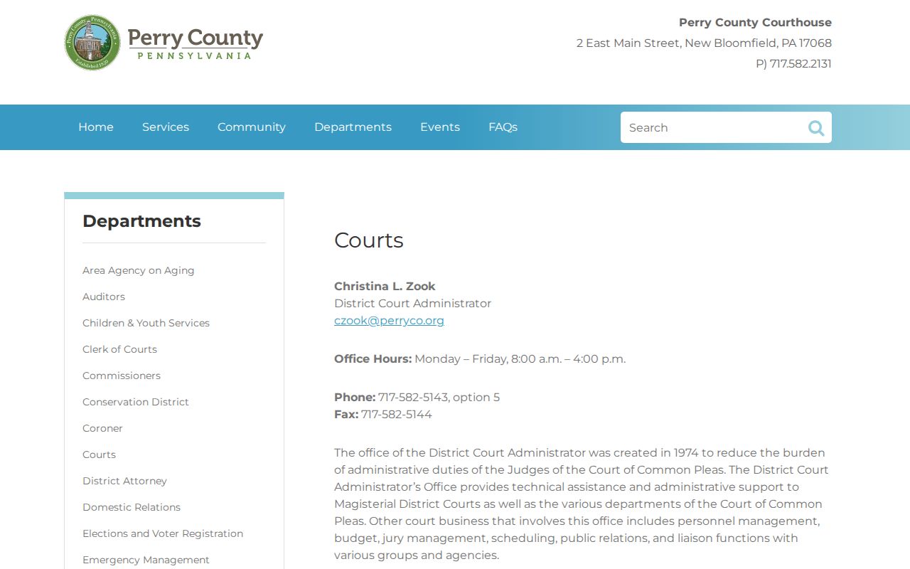 Perry County court case structure and court forms